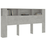 Headboard Cabinet Concrete Grey 200x18.5x104.5 cm 811956