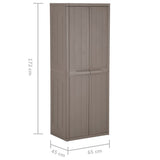 Garden Storage Cabinet Brown 65x45x172 cm PP Wood Look 151241