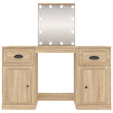 Dressing Table with LED Sonoma Oak 130x50x132.5 cm 3185346