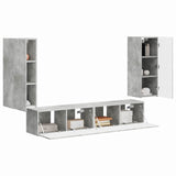 TV Wall Cabinet Set 4 pcs Concrete Grey Engineered Wood 3408919