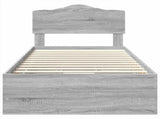 Bed Frame with Drawer Grey Sonoma 100 x 200 cm Engineer Wood 3413038