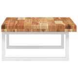 Basin Shelf Wall Mounted Steel and Solid Wood Acacia 3302852