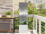 Garden Privacy Screen Floral Sliver 32 x 140 cm Stainless steel 876382
