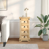 ZNTS Bedside Cabinet Corona 35x32.5x74 cm Solid Wood Pine 4005654