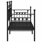 Daybed Frame with Headboard Black 75 x 190 cm Steel 42002656