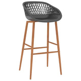 5 Piece Bar Set Black and Grey 3057380