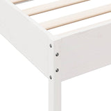 Bed Frame without Mattress White 75x190 cm Small Single Solid Wood Pine 3207242