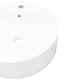 Ceramic Bathroom Sink Basin Faucet/Overflow Hole White Round 141938