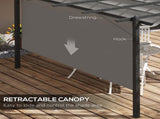4 x 3 Aluminium Pergola with Retractable Roof, Garden Gazebo Canopy Shelter for Outdoor, Patio, T3398P318571
