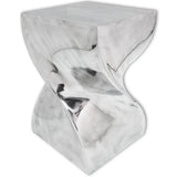 Stool/Side Table Twisted Shape Aluminium Silver 243507
