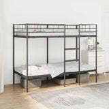 Bunk Bed without Mattress Black 90x190 cm Single Steel 42000321