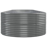 Garden Raised Bed Powder-coated Steel 584x140x68 cm Grey 319119