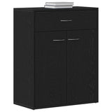 Sideboard with Drawer Black Oak 60 x 30 x 75 cm Engineered Wood 862448