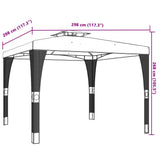 Gazebo with Double Roof Anthracite 2.98x2.98 m Steel 368441