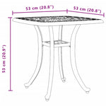 ZNTS Garden Table White 53x53x53 cm Cast Aluminium 4002817