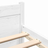 Bed Frame without Mattress White Solid Wood 120x190 cm Small Double 815015
