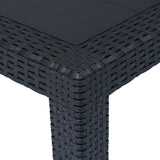 Garden Table Anthracite 220x90x72 cm Plastic Rattan Look 45608