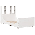 ZNTS Bookcase Bed without Mattress White 75x190 cm Small Single Solid Wood 3323831