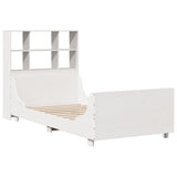 ZNTS Bookcase Bed without Mattress White 75x190 cm Small Single Solid Wood 3323831