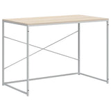 Computer Desk White and Oak 110x60x70 cm Engineered Wood 30210