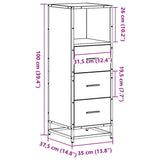 ZNTS Bathroom Cabinet Smoked Oak 35x37.5x100 cm Engineered Wood 849251