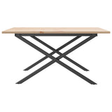 Coffee Table X-Frame 80x80x45 cm Solid Wood Pine and Steel 3282685
