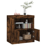 Sideboard with LED Lights Smoked Oak 60.5x37x67 cm 836620