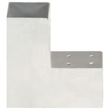 Post Connectors 4 pcs L Shape Galvanised Metal 81x81 mm 145462