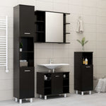 ZNTS 3 Piece Bathroom Furniture Set Black Engineered Wood 3056944