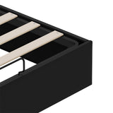 Ottoman Bed Frame Black Queen Size Faux Leather 3403065
