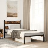 Metal Bed Frame without Mattress Smoked Oak 100x200 cm 4017048