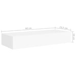 ZNTS Wall-mounted Drawer Shelf White 60x23.5x10 cm MDF 330255