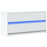 TV Cabinet with LED White 100x34x50 cm Engineered Wood 852215