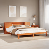 Bookcase Bed without Mattress Wax Brown 180x200 cm Super King Solid Wood Pine 3322824