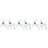 LED Reindeers 6 pcs Silver Fabric 3385897