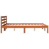 Bed Frame without Mattress Wax Brown 135x190 cm Double Solid Wood Pine 844140