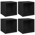 ZNTS TV Cabinets 4 pcs Black 37x35x37 cm Engineered Wood 805503