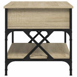 Coffee Table Sonoma Oak 70x50x50 cm Engineered Wood and Metal 845352