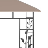 Gazebo with Mosquito Net&LED String Lights 3x3x2.73 m Taupe 3070318