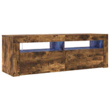 TV Cabinet with LED Lights Smoked Oak 120x35x40 cm 815687