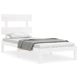 Bed Frame without Mattress White 90x200 cm Solid Wood Pine 3193517