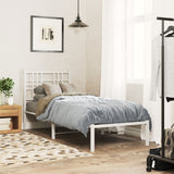 Metal Bed Frame without Mattress with Headboard White 80x200cm 376364