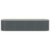 Garden Raised Bed 400x80x81 cm Galvanised Steel Grey 45521