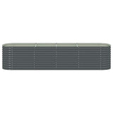 Garden Raised Bed 400x80x81 cm Galvanised Steel Grey 45521