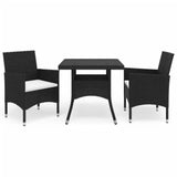 Garden Dining Set Black 3095910