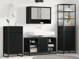 Bathroom Cabinet Black Oak 40 x 30 x 180 cm Engineered Wood 886492