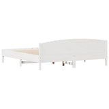 Bed Frame without Mattress White 200x200 cm Solid Wood Pine 3216189