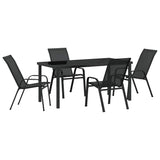 Garden Dining Set 5 pcs Black Powder-coated Steel 3379117