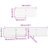 Dog Gate with Door Foldable 12 Panels Black 960 cm Poplar Wood 3155684