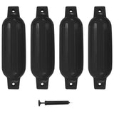 Boat Fenders 4 pcs Black 41x11.5 cm PVC 92380